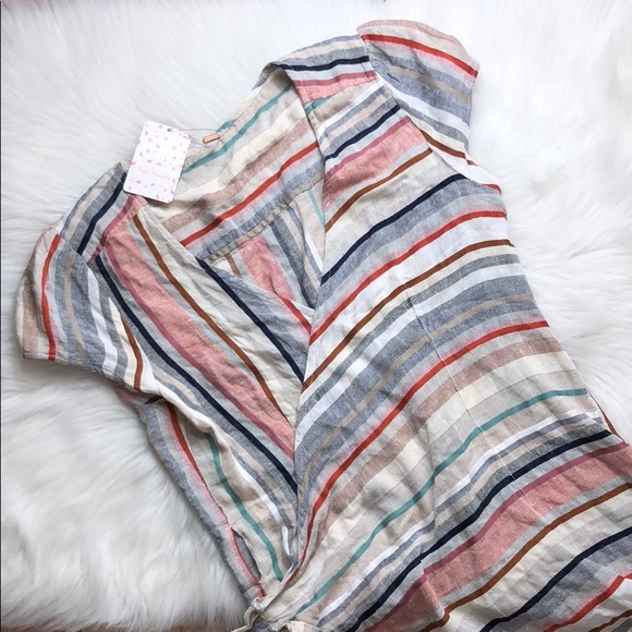 FREE PEOPLE STRIPED WRAP IT UP MINI DRESS - Picture 2 of 5
